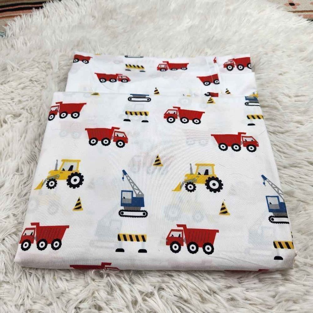 AZORE LINEN Kids’ Soft Microfiber Boys Construction Themed Flat Sheet Only Twin